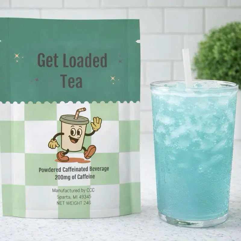 Loaded Tea – Single Packet | 32Oz Caffeinated Flavored Hydration Powder Beverage Mix | Made in USA | Easy to Mix